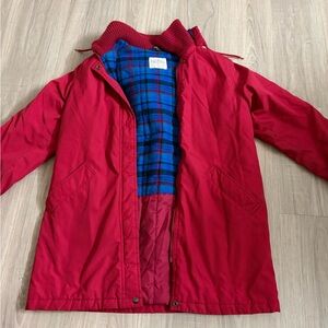 Windsor Red Trench Coat with Blue Plaid Lining